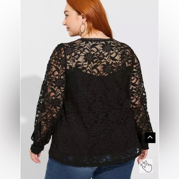 NWT Women’s Torrid Stretch Lace And Mesh Crew Neck Long Sleeve Top 4X - Picture 4 of 4